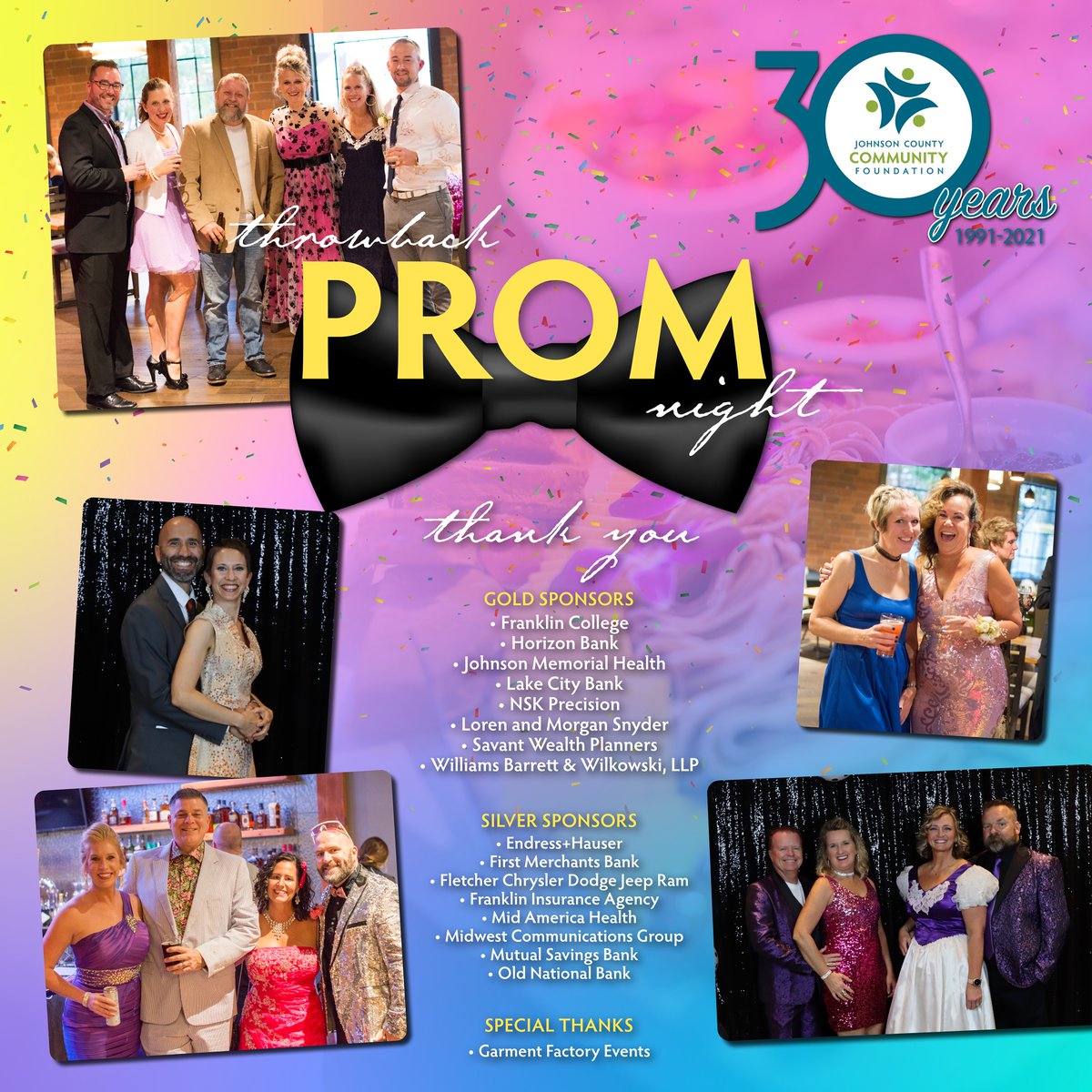 JCCFIndiana's tweet photo. Throwback Prom was a blast! We loved your prom attire! Thank you to our Community Partners and everyone for joining us to celebrate our 30th Anniversary. Together, we are transforming Johnson County. https://t.co/9cEiuHiW4f