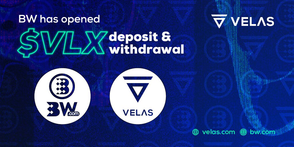 VelasBlockchain's tweet photo. Dear community 👋

We are thrilled to announce that @BWOfficial2 has now opened a $VLX deposit and withdrawal ⬇️⬆️

Check more 👉 https://t.co/sLYaBLq5tN

#VELAS #VLX https://t.co/yeFLYQQ3Ld
