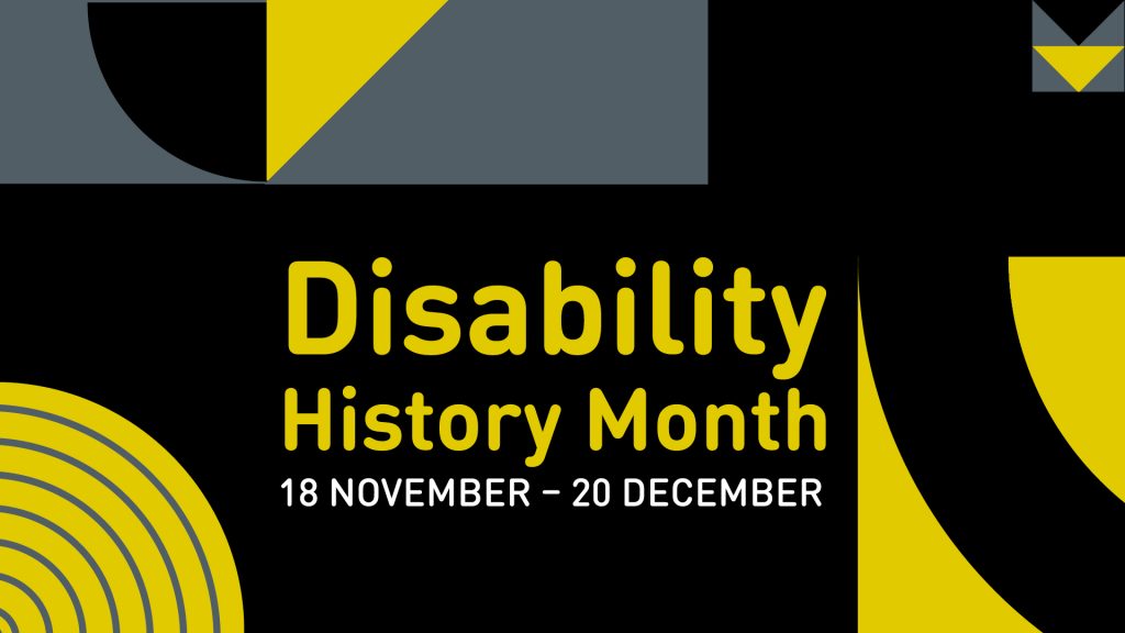 #DisabilityHistoryMonth is 18th November to 20th December - take a look at the Disability History Month Website 

ukdhm.org