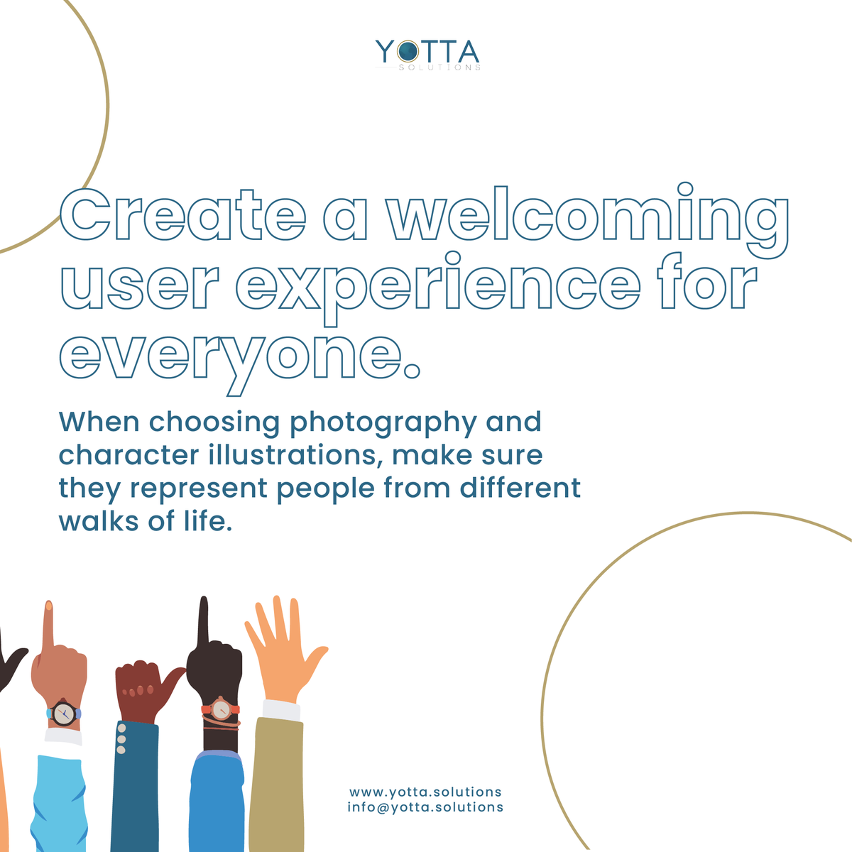yotta_cc's tweet photo. Inclusive #design is about creating #websites that are welcoming and comfortable for everyone. This plays a huge role in how your visitors perceive your #brand when they're engaging with your interface. https://t.co/cVqoHAEhTq