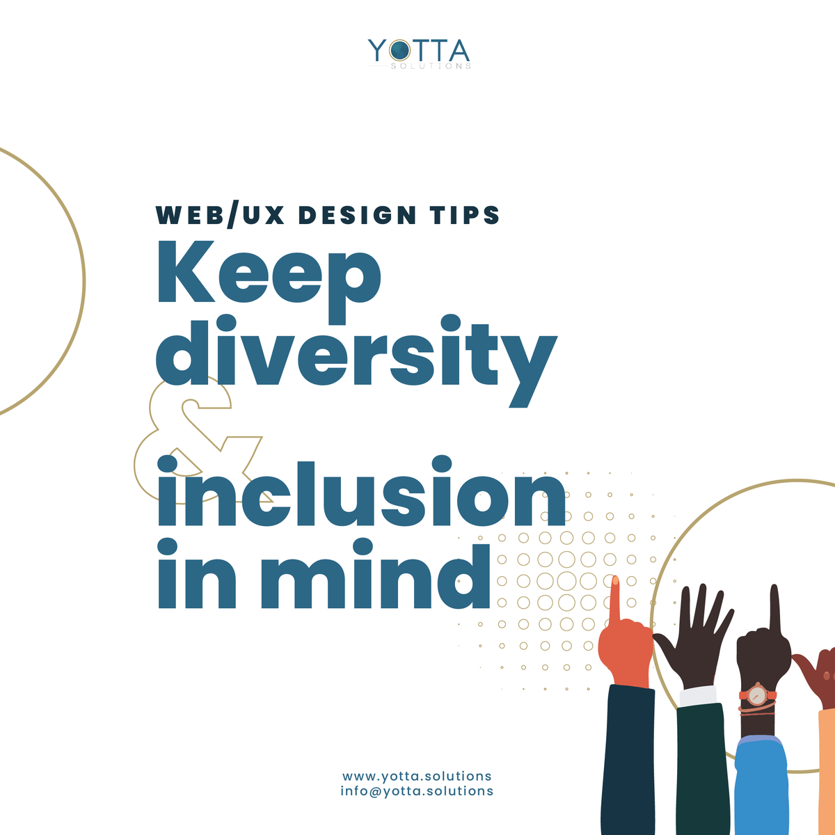 yotta_cc's tweet photo. Inclusive #design is about creating #websites that are welcoming and comfortable for everyone. This plays a huge role in how your visitors perceive your #brand when they're engaging with your interface. https://t.co/cVqoHAEhTq