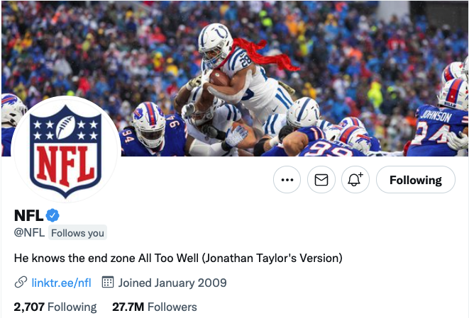 Colts's tweet photo. It's NFL bio official now. 🖼️ https://t.co/XZc3oPyIdV