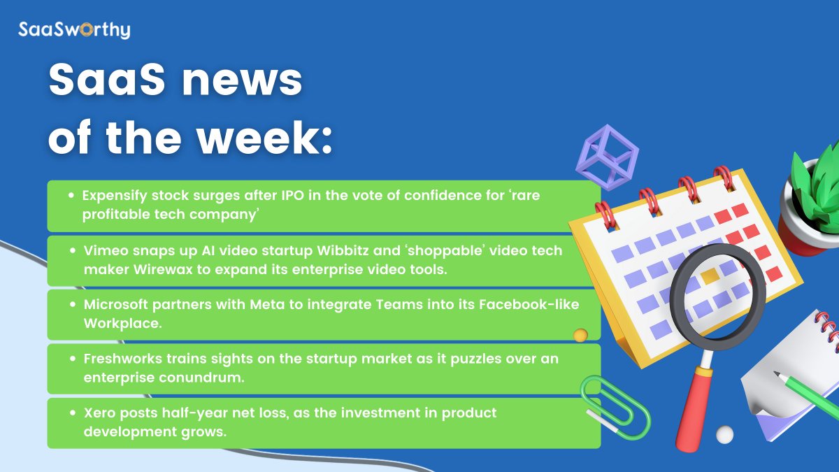 saasworthy's tweet image. Here is everything from the SaaS news this week.
Visit SaaSworthy.com for more details.
#saasnews #saasnewsletter #saasupdate #saasupdates #SaaS #saasweekly #saasworthy
