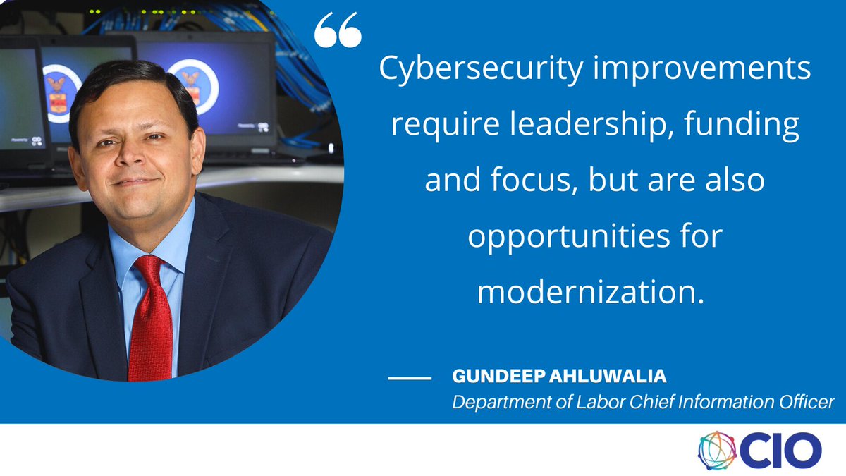 OCIO_DOL's tweet photo. Gundeep Ahluwalia, DOL chief information officer, participated in @ACTIAC’s Imagine Nation: Executive Leadership Conference panel, sharing updates on how @USDOL's mission revolves around citizen-based services. 

Listen to the full panel @fedscoop: https://t.co/PU1aqwVpb5 #ITMod https://t.co/DYIQIMYN3D