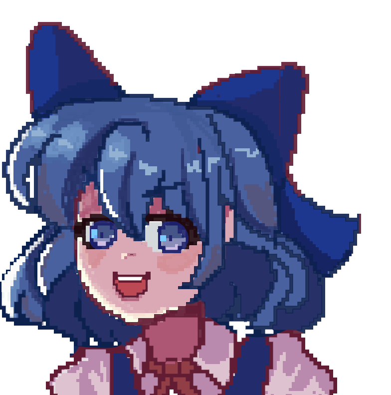 yvipixel's tweet photo. Ohayoh!!! Sou nova no Twitter, faço pixel arte das minhas personagens favoritas de touhou!!! Dentre elas CIRNOOOO!!!!! 💙💙💙💙💙 https://t.co/gDFiiEM3hf
