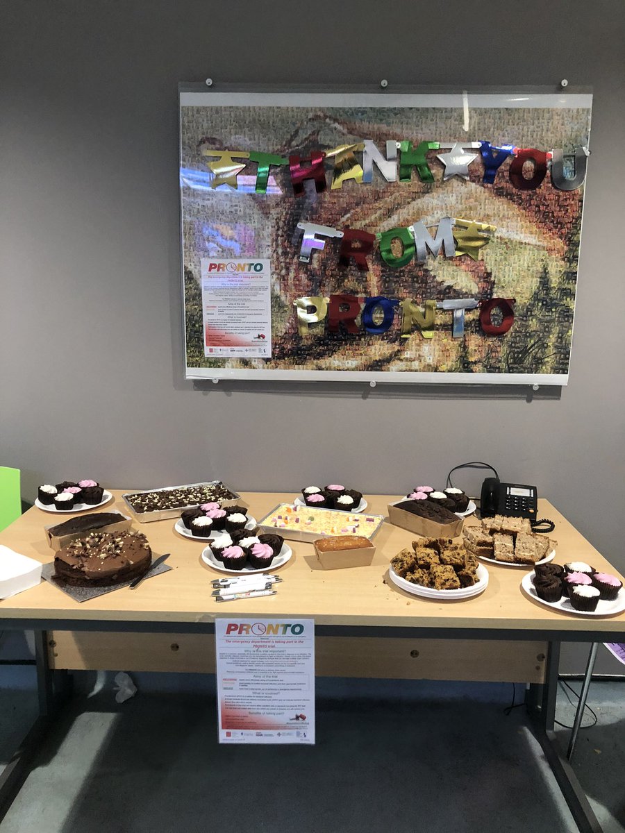 UHW Emergency Department Research (@uhwedr) on Twitter photo To celebrate getting to 100 patients and thank all the staff in the Emergency department for help with recruiting to the PRONTO trial we have cakes and pens!!!! <a href="/pronto/">Pronto Tecnologia</a> <a href="/CAV_Research/">CVUHB R&D Department</a> <a href="/Dr_J_Underwood/">Jonathan Underwood</a> <a href="/Dr_JoanneEuden/">Dr Joanne Euden</a> <a href="/CavMedEd/">Medical Education</a> To celebrate getting to 100 patients and thank all the staff in the Emergency department for help with recruiting to the PRONTO trial we have cakes and pens!!!! <a href="/pronto/">Pronto Tecnologia</a> <a href="/CAV_Research/">CVUHB R&D Department</a> <a href="/Dr_J_Underwood/">Jonathan Underwood</a> <a href="/Dr_JoanneEuden/">Dr Joanne Euden</a> <a href="/CavMedEd/">Medical Education</a>