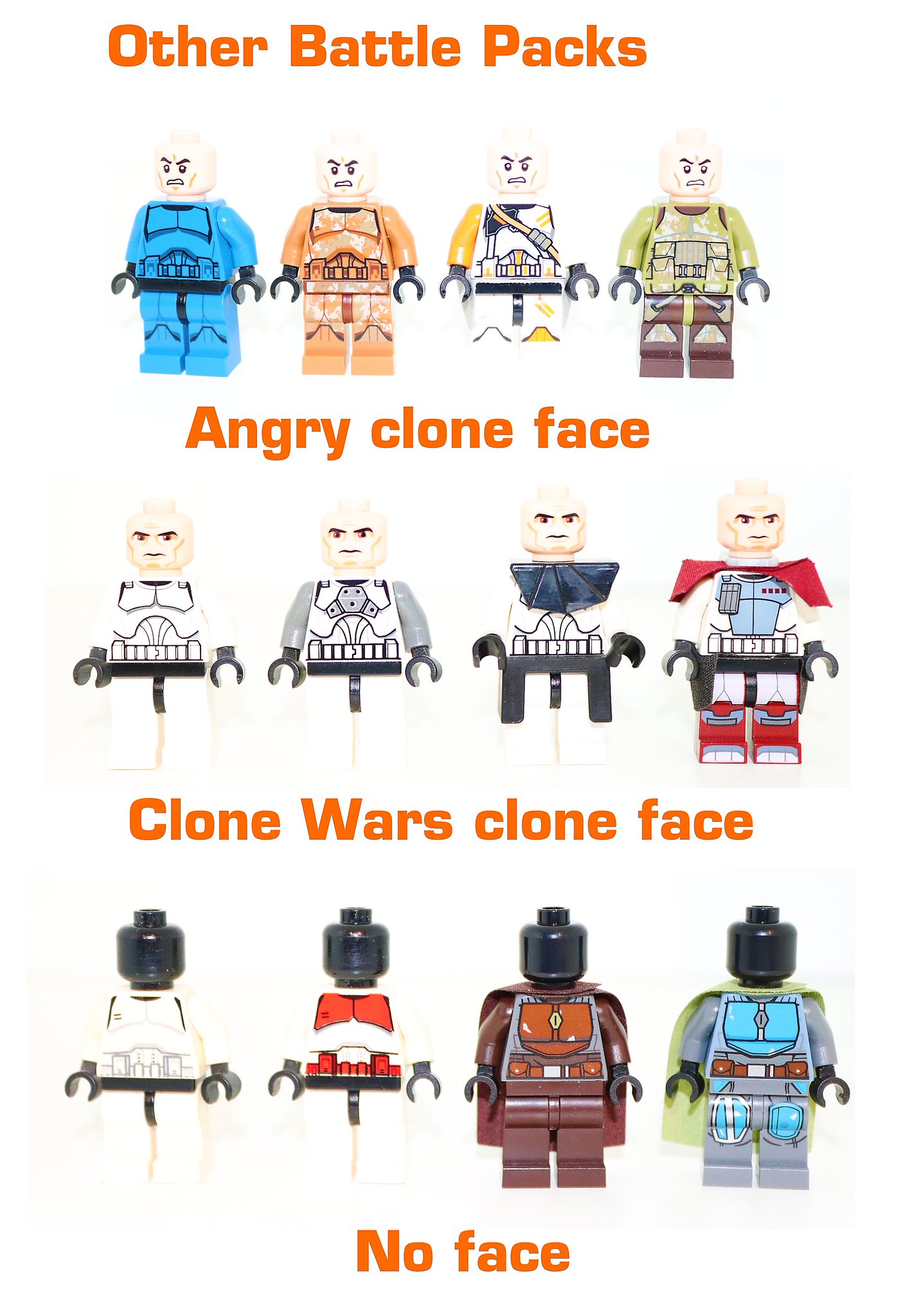 Sokoda on X 3.3 Minifigure faces Angry clone face