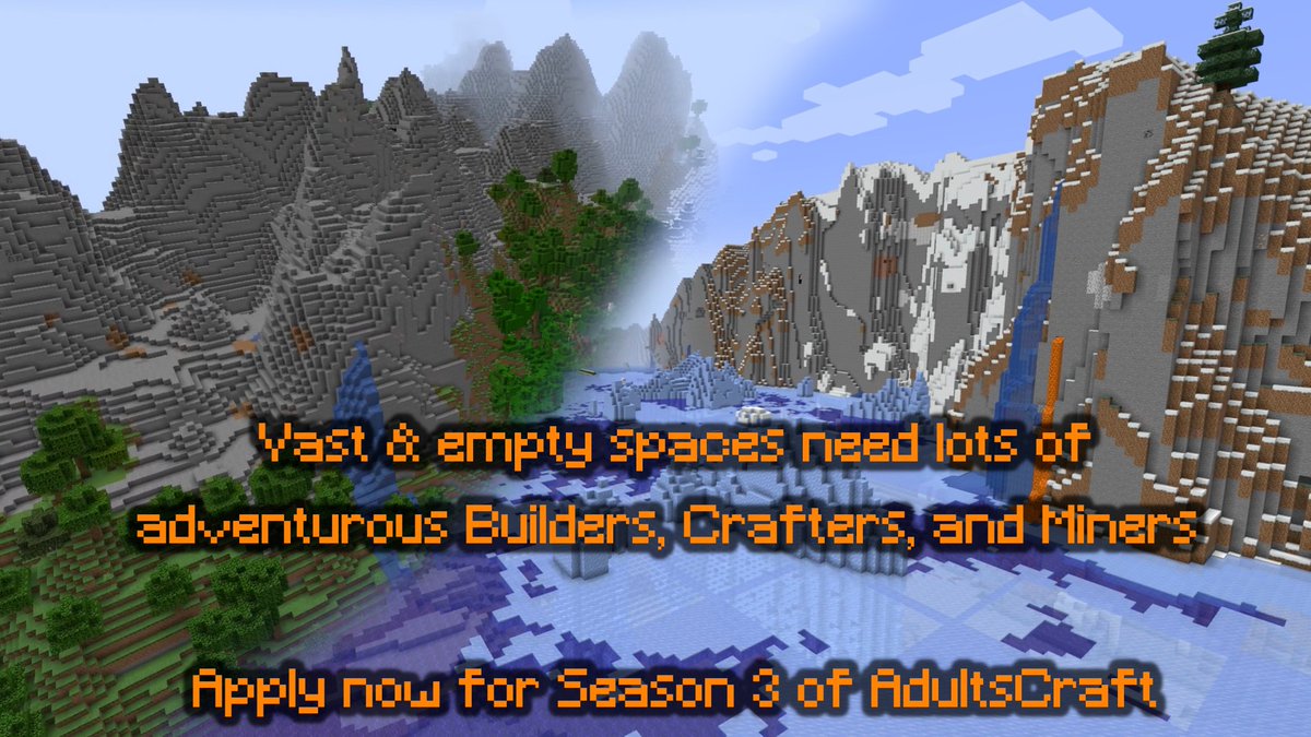 NowoCraft's tweet photo. I'm really excited what we'll do in #AdultsCraft Season 3! The new #Minecraft terrain generation is unbelievable. I wonder what my server mates and I will make with it.
Are you looking for a friendly, fun and adult SMP? Apply to join me and my friends!
https://t.co/0C41RpQ6TR https://t.co/DG3IoNnAvv