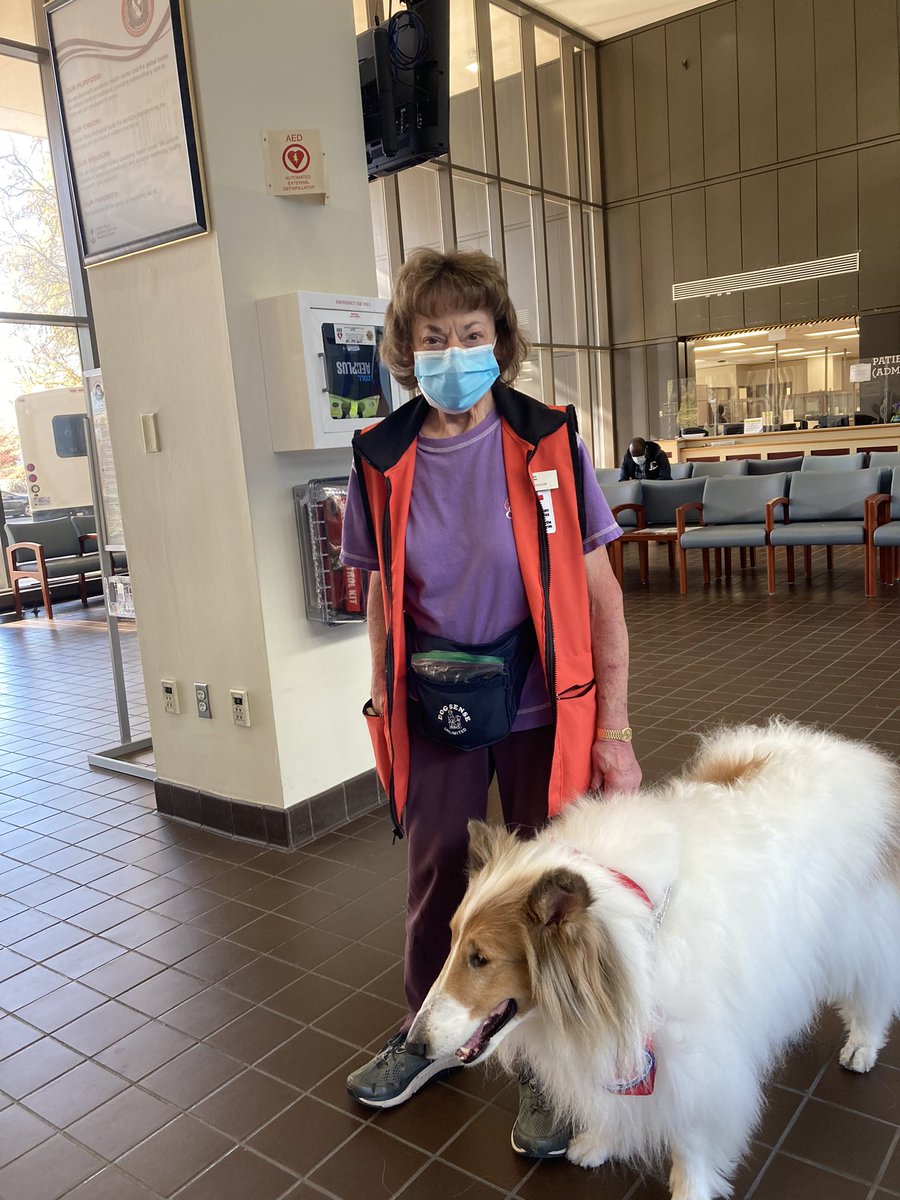 RedCrossNCGC's tweet photo. “It’s a commitment—but it’s so rewarding!” Debbie Taylor has been supporting #RedCross Service to the Armed Forces efforts, as a volunteer, for more than 25 years—most recently with her partner, Mr. Scott, a #servicedog who visits with patients @WRBethesda at least once a week! https://t.co/Lsko0JHajY