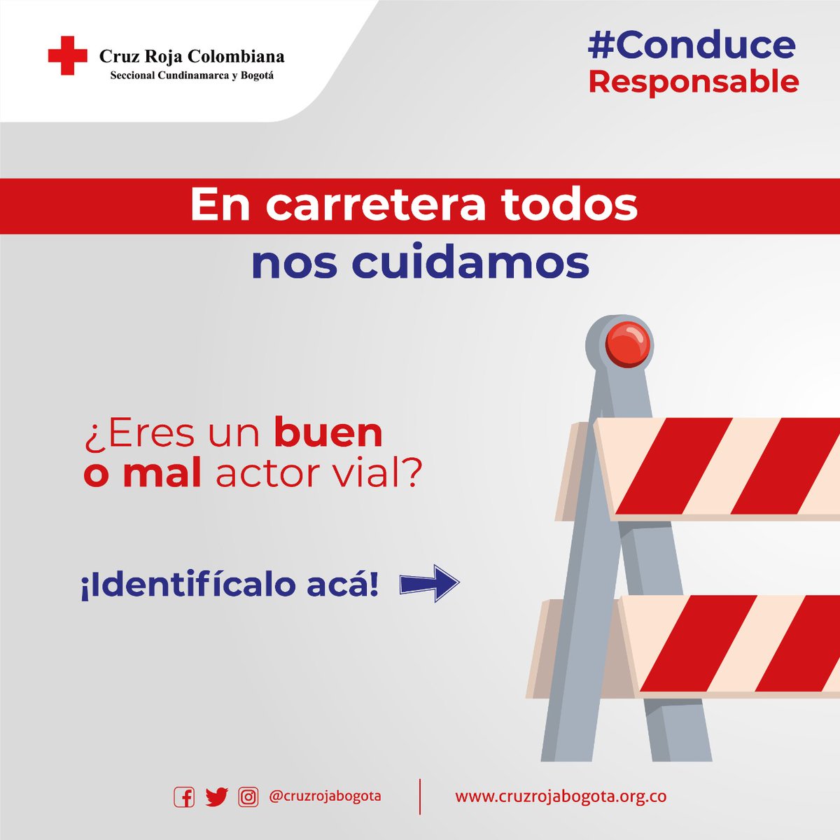 cruzrojabogota's tweet photo. ¿Sabes cómo identificar si eres un 
buen o mal actor vial? 🧐🤔

Descúbrelo aquí 👇👇👇

#YoGestionoRiesgos #FelizLunes #YoSoyCruzRoja https://t.co/xVfEWCWixJ
