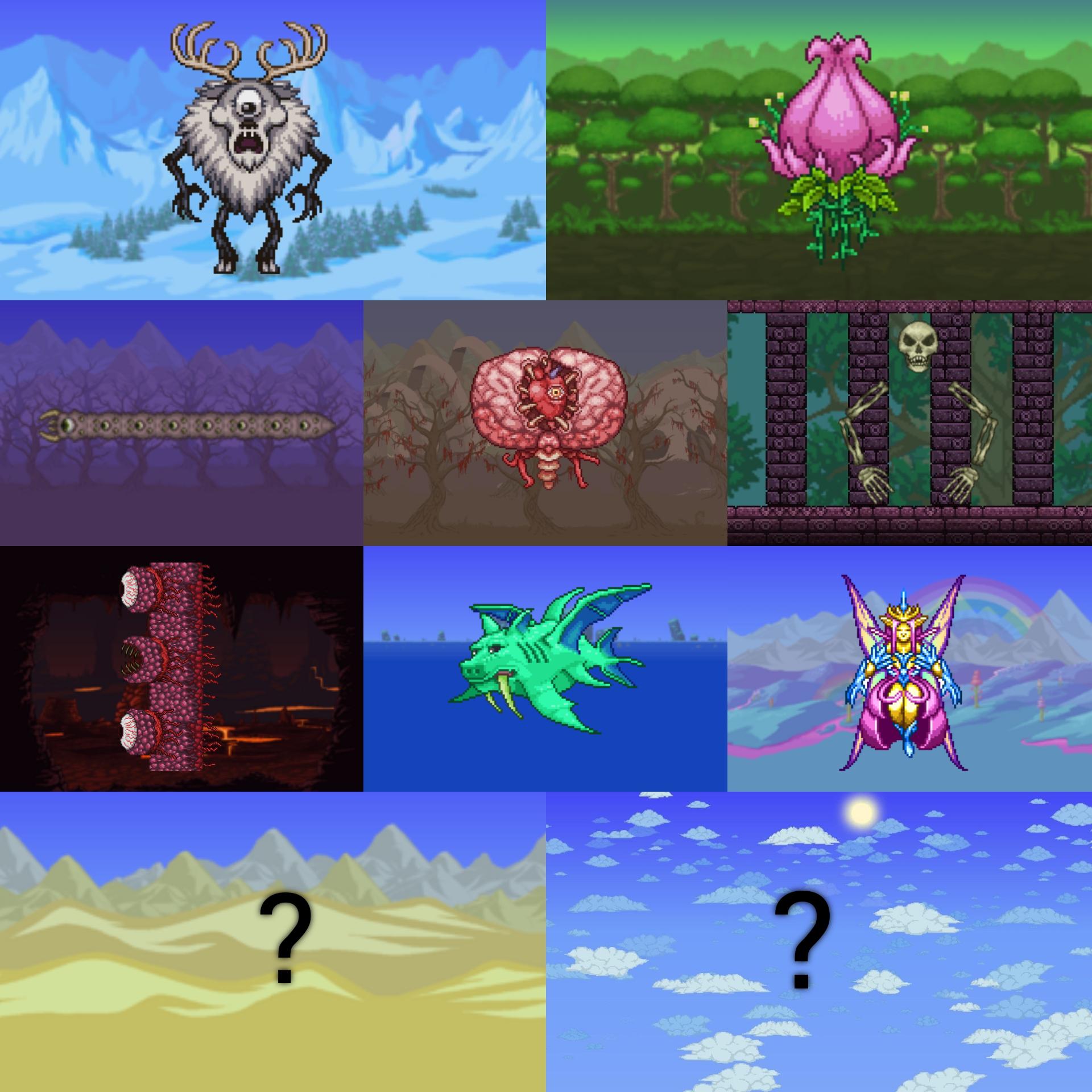 r/Terraria 🌳 on X: Some bosses!  https