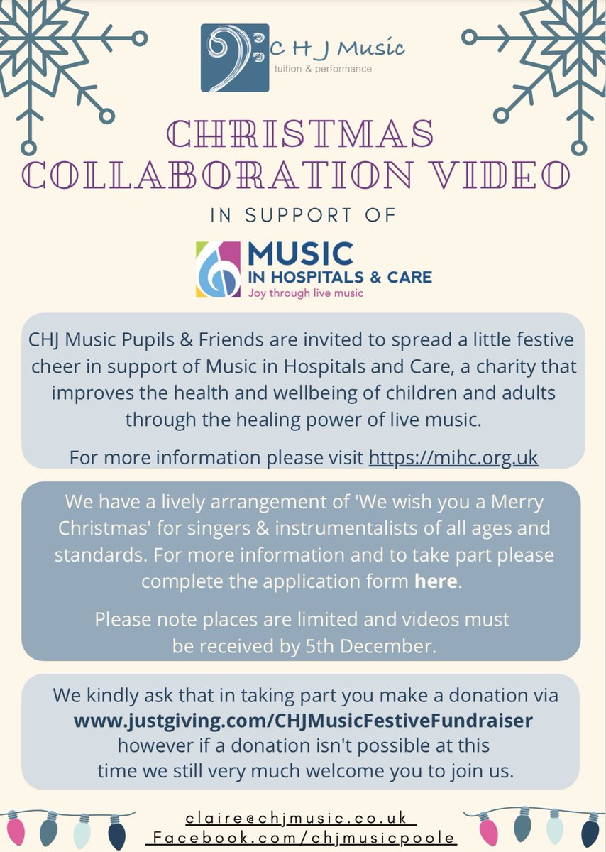 CHJMusic's tweet photo. Join us for a festive fundraiser! Still two weeks to take part, please sign up here for music and lyrics https://t.co/xY0yHQ62cC https://t.co/zhPMGHJTLw