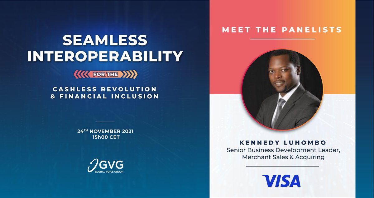 GVGWorld's tweet photo. We start the week with great news: we are pleased to announce the participation of @kennedyluhombo from @VisaKenya in the roundtable on #interoperability in #Africa that will take place this Wednesday!
Don't miss it, sign up 👉https://t.co/TA2fqd41qR
#seamlessinteroperability https://t.co/YMY1JeSvNf