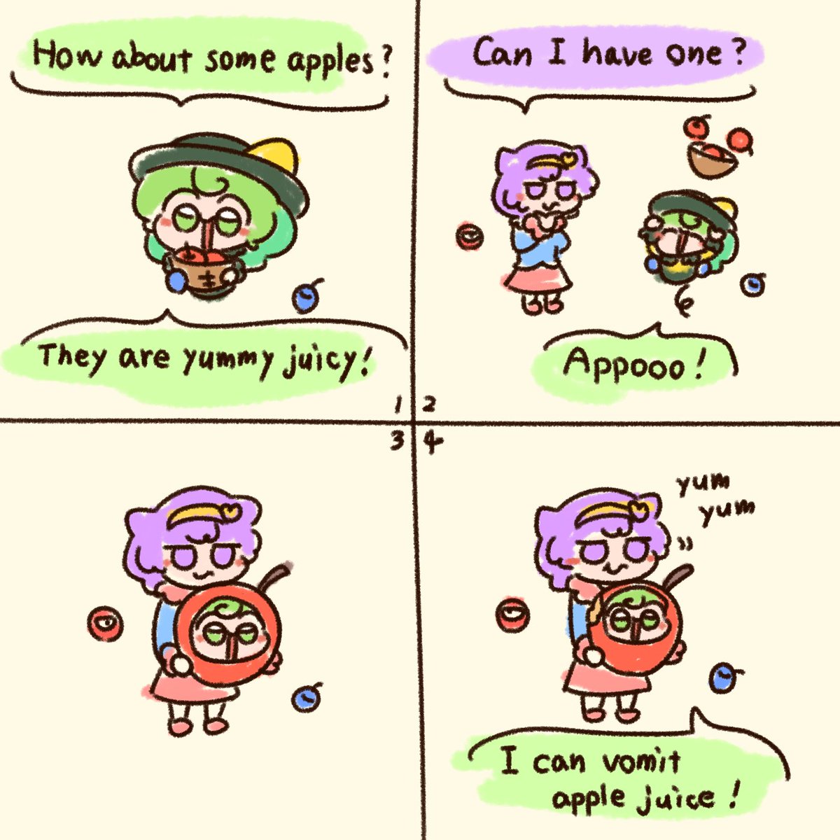 Koishie is good at an apple! 