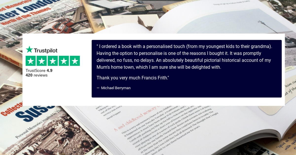 Some lovely feedback about our personalised books! We're very proud of our 4.9 star reviews rating on Trustpilot - thank you very much to all of our customers for your kind words.

francisfrith.com/departments/ph…