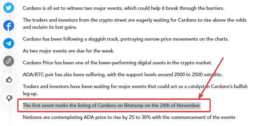 #Cardano #CardanoADA #ADA #CardanoCommunity #cryptocurrency #cryptocurrencies #CryptoNews 

💥 BAAAM ! 💥

#Cardano 's #ADA is getting listed by a Tier 1 Premium Exchange 'BITSTAMP' 🔥

It's been a LONG LONG time since I've been waiting for this!

Link: 👇
x.com/Bitstamp/statu…