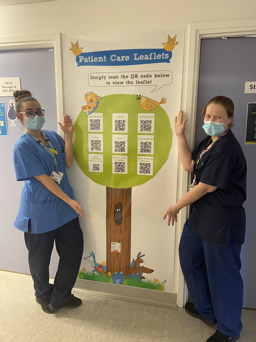 Very excited to get our Patient Information Leaflet Poster up! Patients and Parents can now access all of our leaflets by using the QR codes, making info more accessible for all and saving the planet 🌎 @UHP_NHS @DerrifordNurses @OakesKatie @staffclaire @belsb87 @kimpauling85
