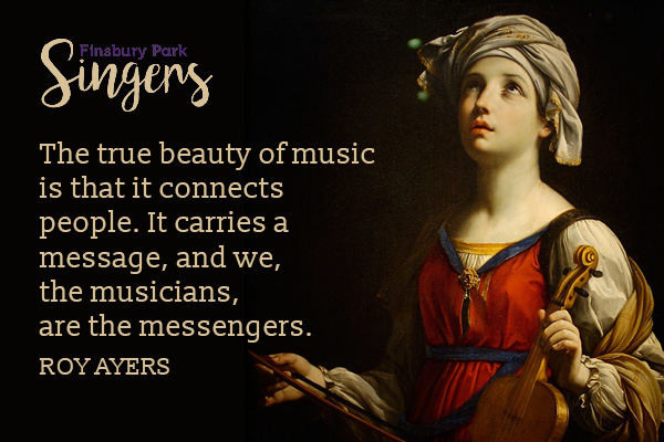 Happy St Cecilia's Day! The American musician Roy Ayers captures the essence of why we perform in this lovely quotation 

#StCecilia #choir #communitychoir #finsburypark #thepowerofmusic #singing #hannahbrine