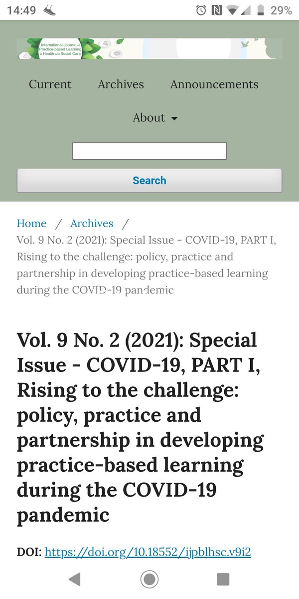 Congratulations to the guest editors of our Special Issue on Rising to the #COVID19 Challenge:
Prof Maggie Bartlett, Dr Stella Howden, <a href="/alison2jones/">Alison Jones</a>
and <a href="/drlmartindale/">Linda Martindale</a>
doi.org/10.18552/ijpbl…