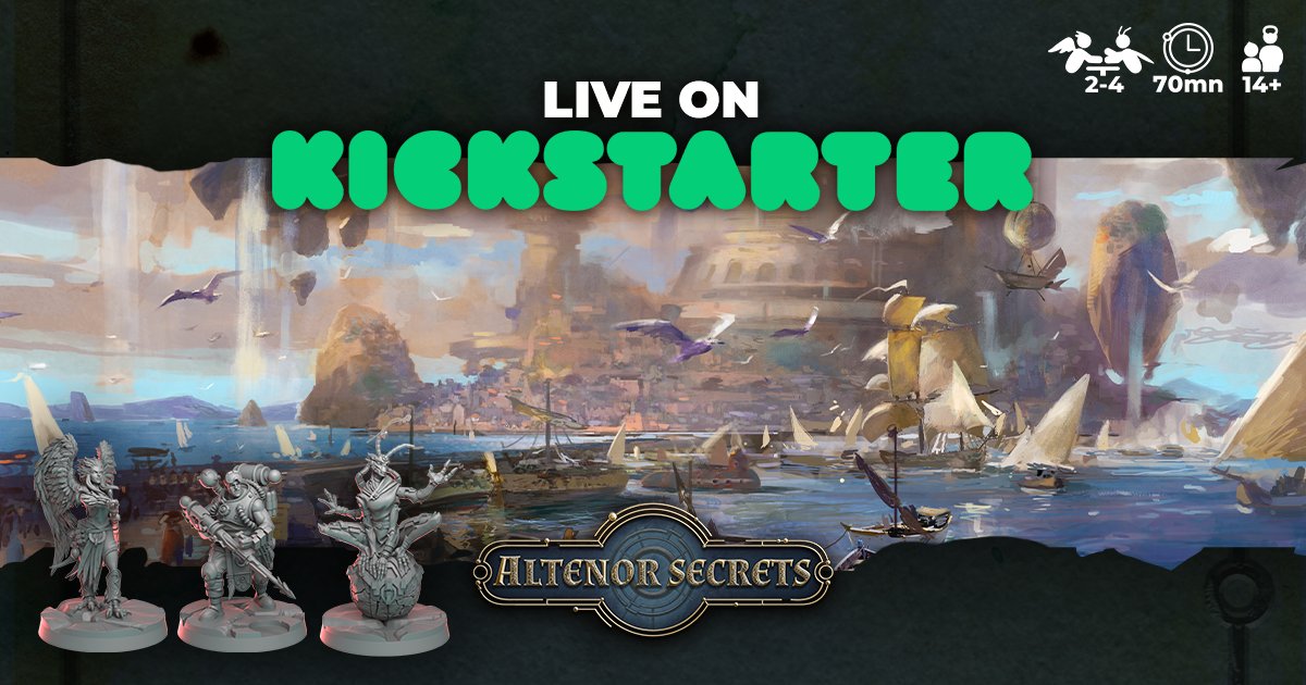 #AltenorSecrets the first #boardgame by #PowerofGamers is live on #Kickstarter! 🔥
Pledge now:
👉 bit.ly/AltenorSecrets…
#EarlyBird for the first 48h: the print-and-play copy of the CHAMPIONSHIPS rules. Animate your group of players over time and customize your team and board 😉