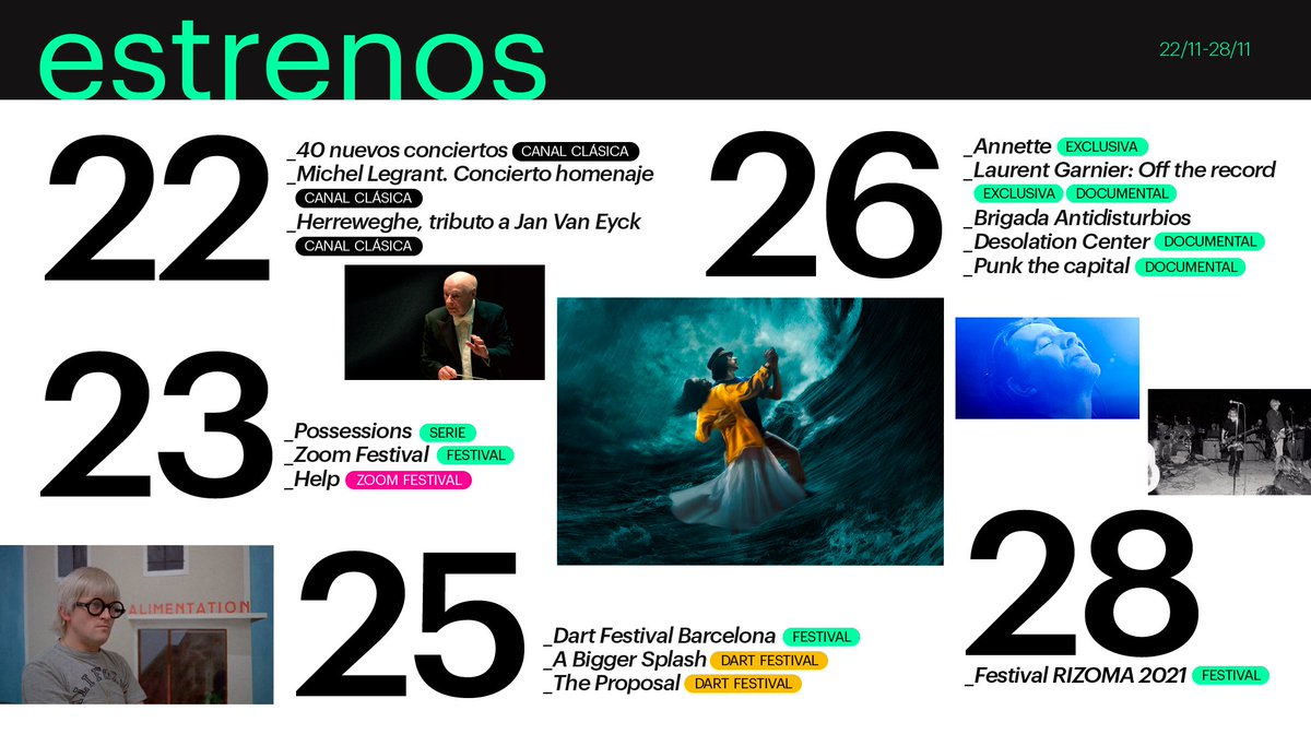 Filmin's tweet photo. Los estrenos de esta semana son música para nuestros oídos.
🌛#Annette, el antimusical de Leos Carax.
📀El docu sobre el DJ y productor, Laurent Garnier.
🤘#DesolationCenter o el comienzo de los macrofestivales.
🎼Nuevos conciertos de #Clásica https://t.co/4pnT8ubn6K