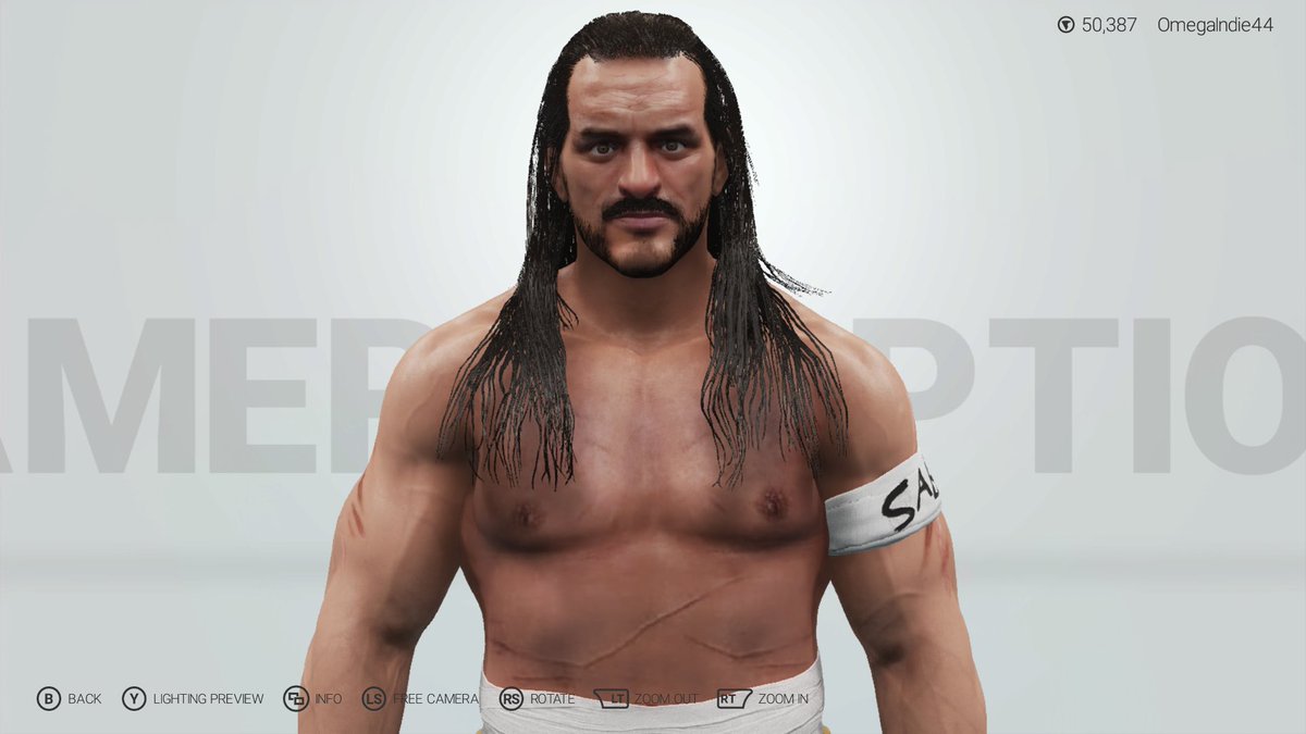 OmegamanX44's tweet photo. Alright Twitter fam, how are we feeling about the end Sabu I am working on? Left - Old; Right - New #WWE2K19 #ECW #SABU #extreme #hardcorerevival https://t.co/uuvjhCeNG0