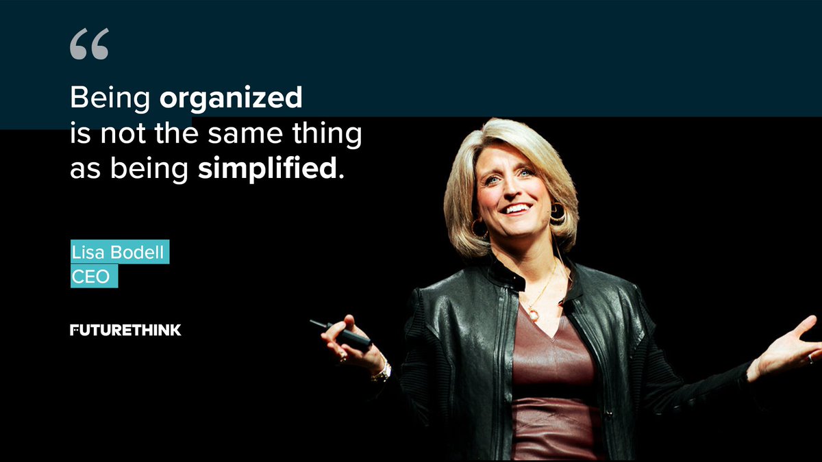 Organizing & simplifying are not the same. Simplifying is an operating principle. it’s the way we work! Do you want to make simplification your operating principle? Get your copy of our CEO & #simplification #expert @LisaBodell's book 📘 #WhySimpleWins! 
ow.ly/or8Y50GwspR