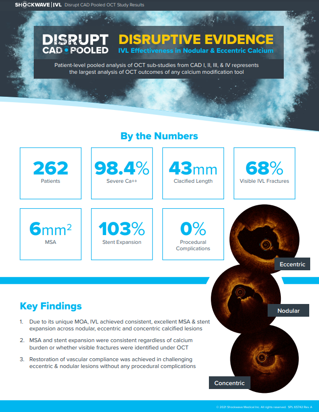 ShockwaveIVL's tweet photo. Explore some truly disruptive evidence. ⚡ See the outcomes of the #DisruptCAD Pooled Acute #OCT analysis, showing #CoronaryIVL effectiveness in nodular & eccentric calcium. View this data sheet and learn more at https://t.co/qpoDH31BQU
ISI https://t.co/sZ0NdzXNcV #CardioTwitter https://t.co/Z7x2e2ICRH