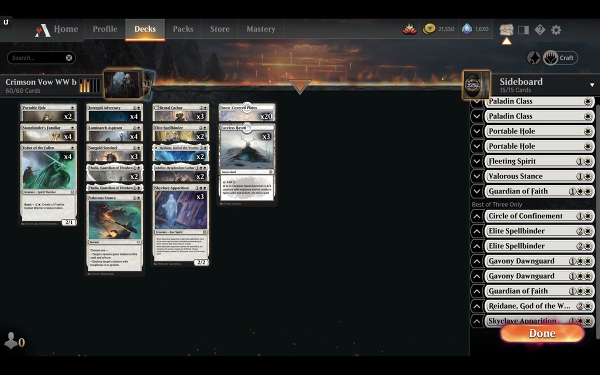 trophyymtg's tweet photo. #MTGArena #StandardMetagameChallenge 
After a few 2-5 win runs I got my 7-0 and 30 Packs.
Lovely White Weenies 

@fireshoes 
 
@mtgazone https://t.co/5uCPT8yBDy