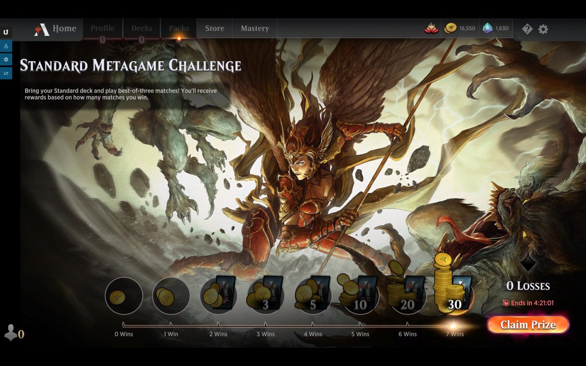 trophyymtg's tweet photo. #MTGArena #StandardMetagameChallenge 
After a few 2-5 win runs I got my 7-0 and 30 Packs.
Lovely White Weenies 

@fireshoes 
 
@mtgazone https://t.co/5uCPT8yBDy