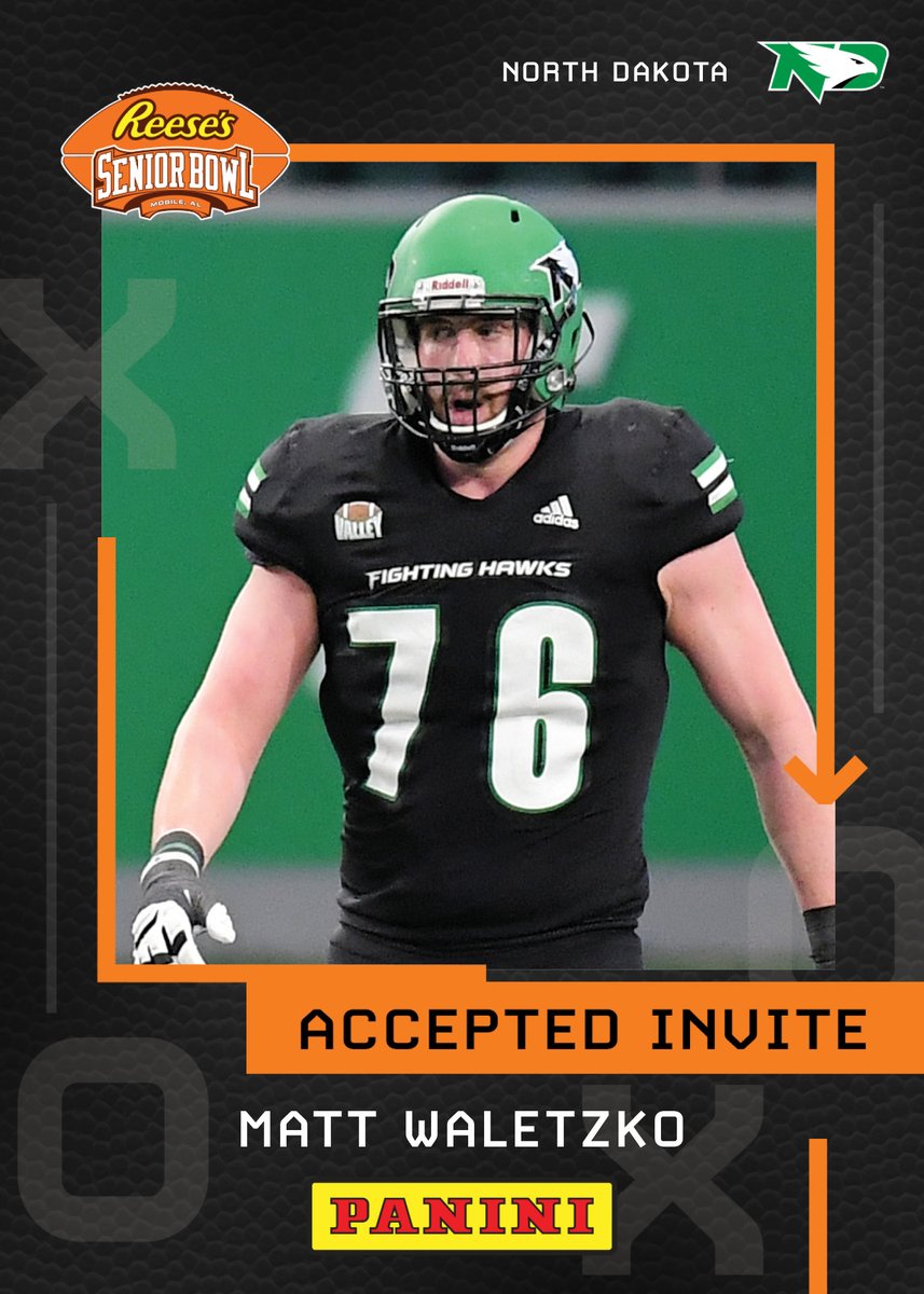 Please welcome OL Matt Waletzko (@matt_waletzko) from <a href="/UNDfootball/">North Dakota Football</a> to the 2022 <a href="/Reeses/">REESE'S</a> Senior Bowl!!! #UNDproud | #LGH #TheDraftStartsInMOBILE™️ 

@JimNagy_SB <a href="/PaniniAmerica/">Panini America</a> #RatedRookie