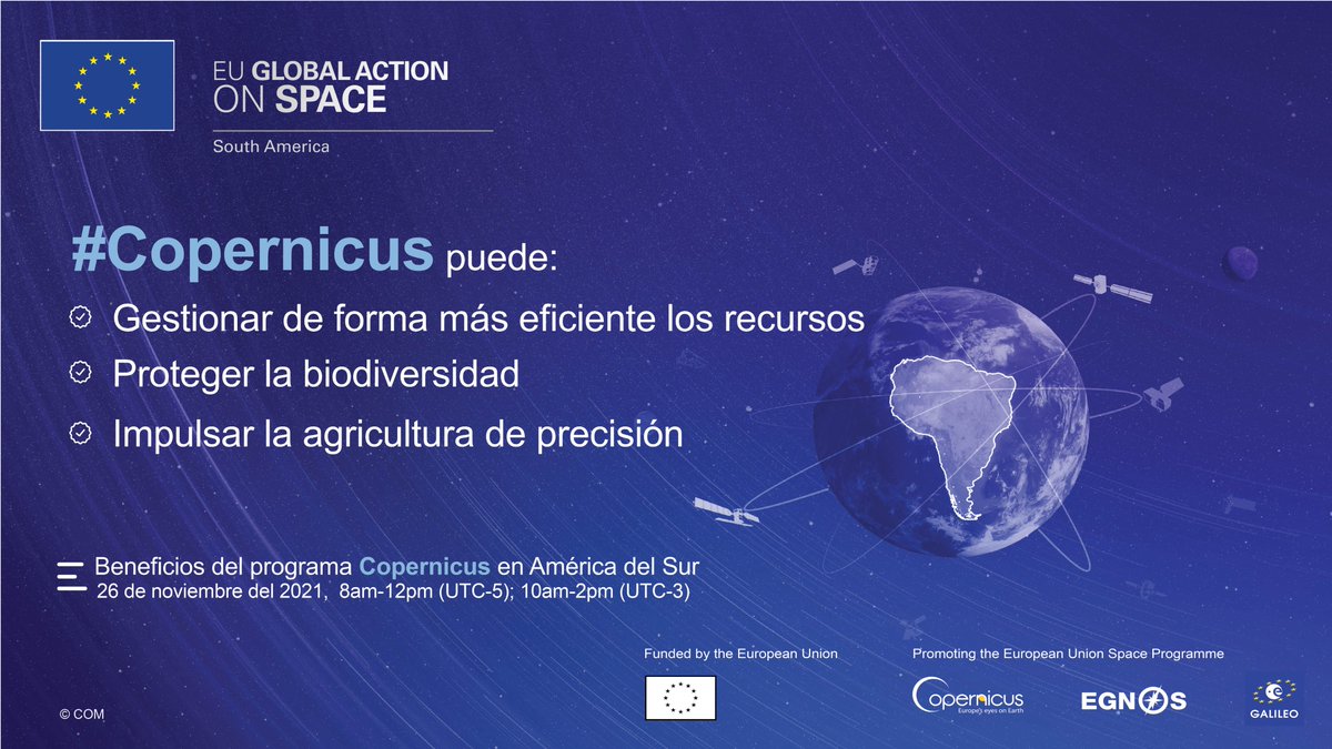 defis_eu's tweet photo. #EUSpace for @EU_Partnerships &amp; #Space Diplomacy

#Copernicus &amp; #Galileo are powerful tools to support sustainable development and the #EU Neighbourhood Policy

Follow the #GlobalAction webinars
For South America https://t.co/517DzLN9Qh
For Central America https://t.co/18HCDeh9NF https://t.co/wvt6uqeHwD
