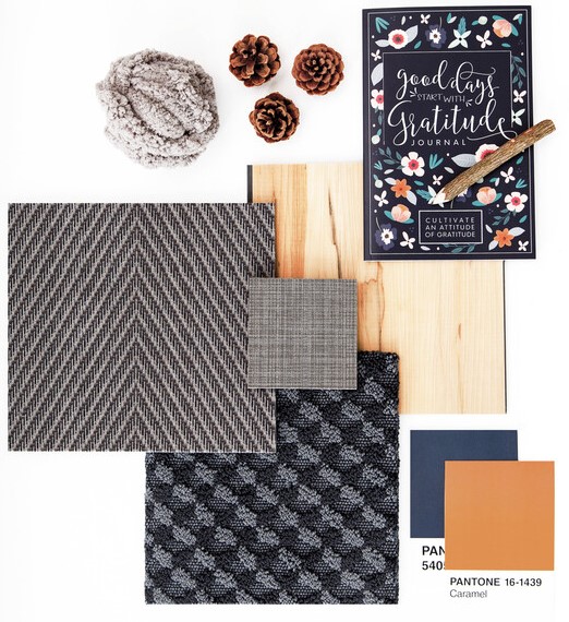 We’re loving the contrast between the dark gray, patterned carpeting and the light and bright wood-look floors in this moodboard. Share what design trends are inspiring you in the comments below! carpetone.com/Inspiration #DesignInspo #DesignIdeas #Design