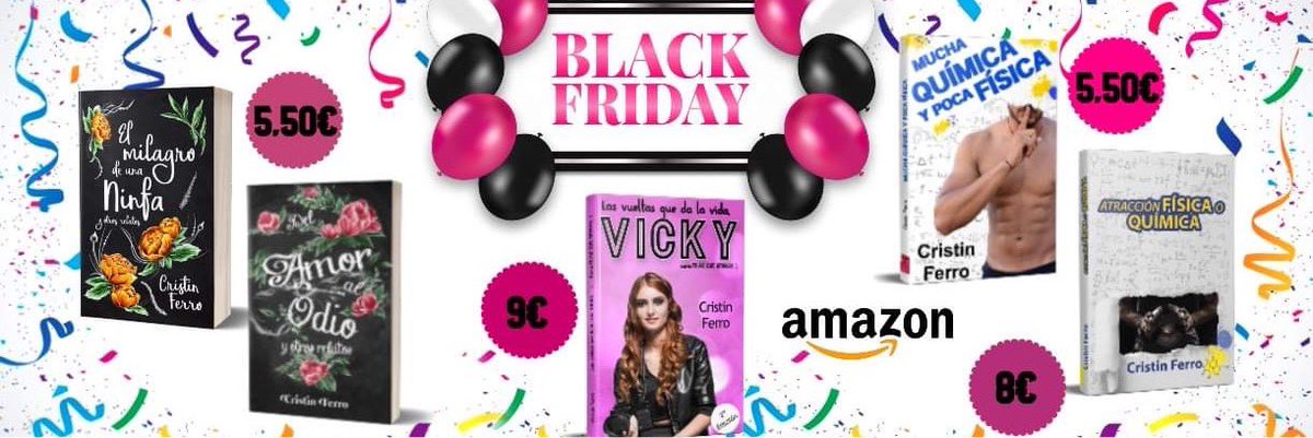 ¡SÚPER OFERTA BLACK FRIDAY!
Esta semana, puedes encontrar todos mis libros autopublicados en Amazon ¡con gran descuento!
Y todos mis ebooks a 0,99 €
Amazon amzn.to/3nEHH5y 
Aprovecha las Ofertas y descubre todas mis historias a un precio irrepetible ❤
#BlackFriday