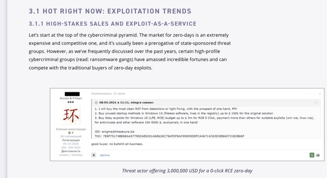 Saldırganlardan yeni bir hizmet!: “Exploit as a Service”. Bu modelle, üst düzey siber suçlular buldukları “zeroday”leri yüksek miktardan satışını sağlayana kadar kiralama yöntemiyle küçük gruplara pazarlıyorlarmış.