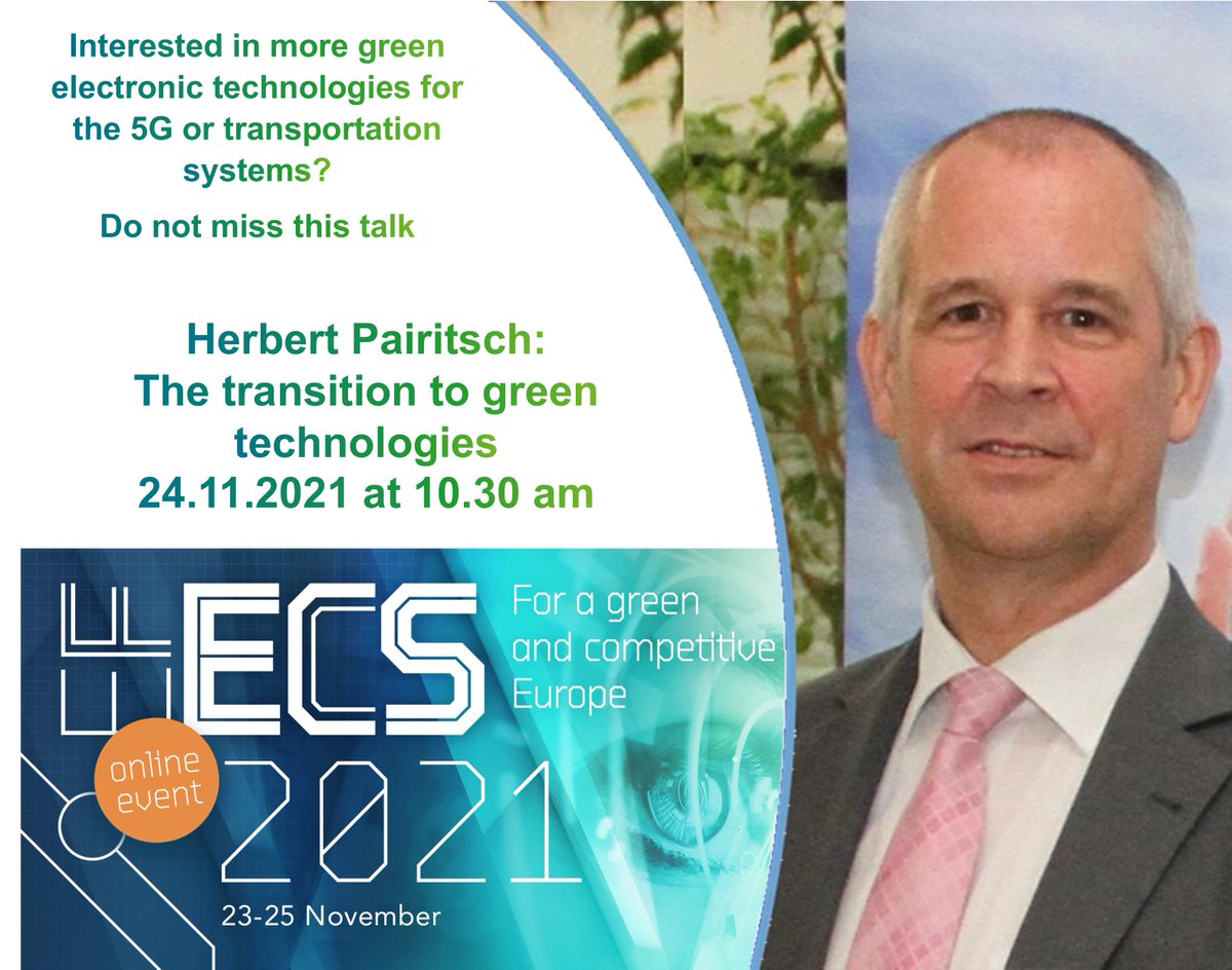 UltimateGaN1's tweet photo. Interested in more green technologies? UltimateGaN coordinator, Herbert Pairitsch, will present how to reach greener electronics.
EFECS - 24.11.2021 at 10.30 am
#UltimateGaN, #ECSEL, #EFECS2021 https://t.co/3k8fg3Pdy2