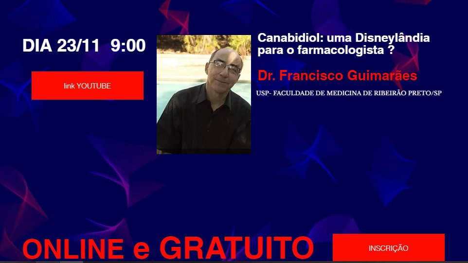 JefersonSohn's tweet photo. Amanhã teremos uma palestra com o prof. Dr. Francisco Guimarães. Mais informações em https://t.co/LLmC7rqywN. @UFPR #Farmacologia #Biologia #Ciencia #Science #Pharmacology #Biology #Pharmacology https://t.co/ov2F7Osefb