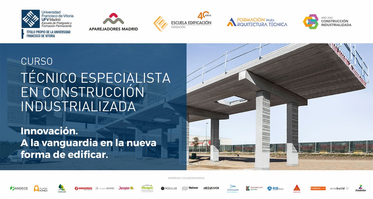 EscEdif's tweet image. #Curso de Técnico Especialista en Construcción #Industrializada.

El @hubaparejadores y los mejores expertos han diseñado un innovador programa que te facilitará conocimiento en una #tendencia constructiva que ha llegado para quedarse.

+info 👉 ow.ly/nhun50BjInU