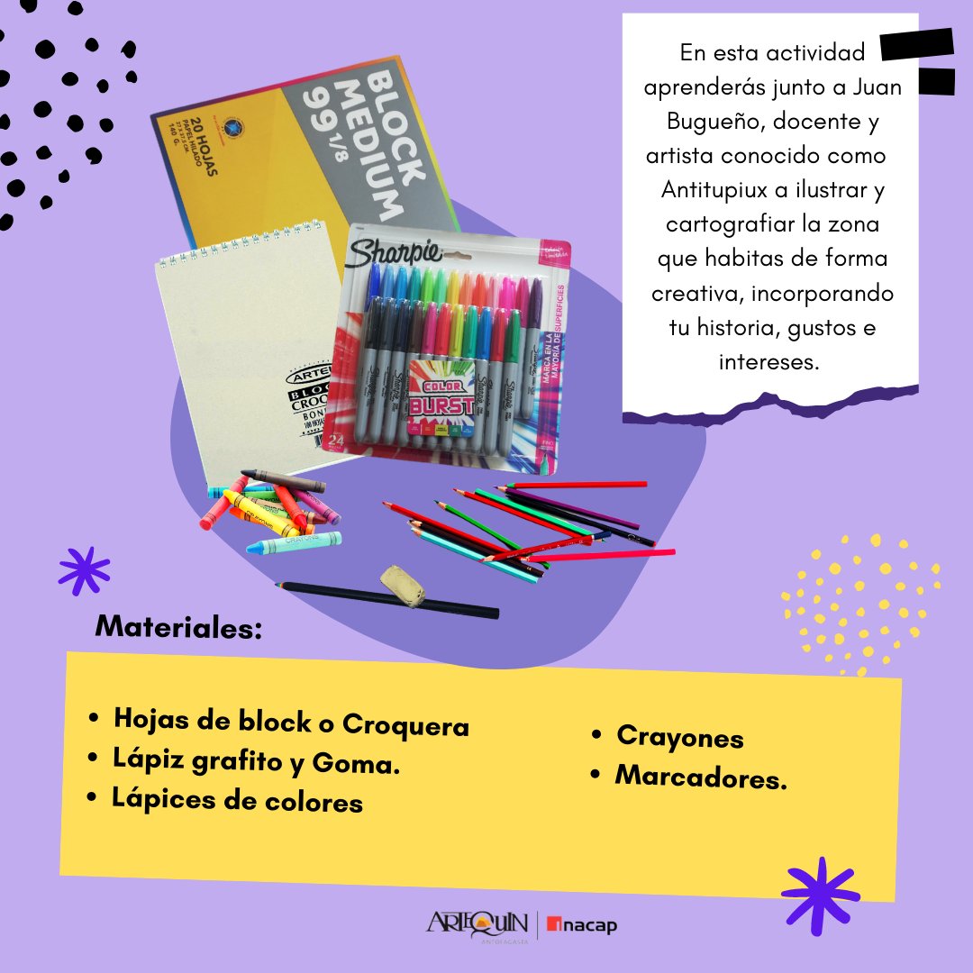¿Te gusta la  ilustración y los mapas creativos?
 😊Entonces  inscríbete en el siguiente link: forms.gle/2Njnj2TvvT9FNq… 
y aprende junto a <a href="/Antitupiux/">Juan Bugueño</a> cartografía artística🎨.
 ¡Te Esperamos!
#arte  #ilustracion #Antofagasta