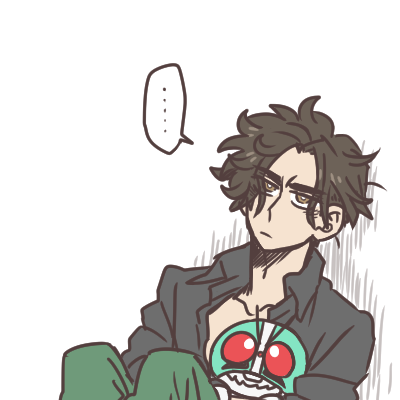 難しい顔をして 難しいこと考えているようで来週のライダーがどうなるかあれこれ考えているパターン。 