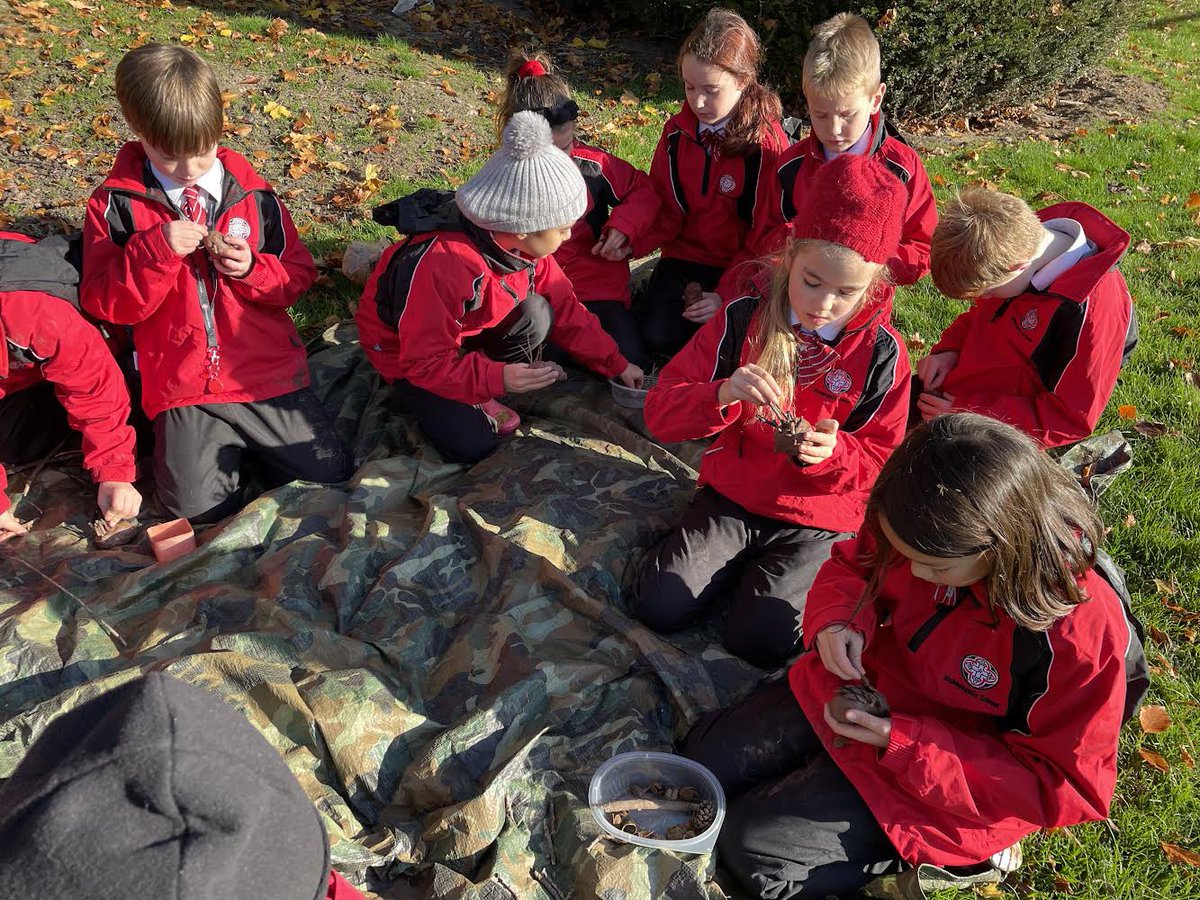 BGS_Outdoors's tweet photo. Year 4 children in Outdoor Learning have been using clay and natural materials to make hedgehogs ready for hibernation next week #bgs_outdoorlearning #bgs_year4 https://t.co/bWAmj3YS2Z