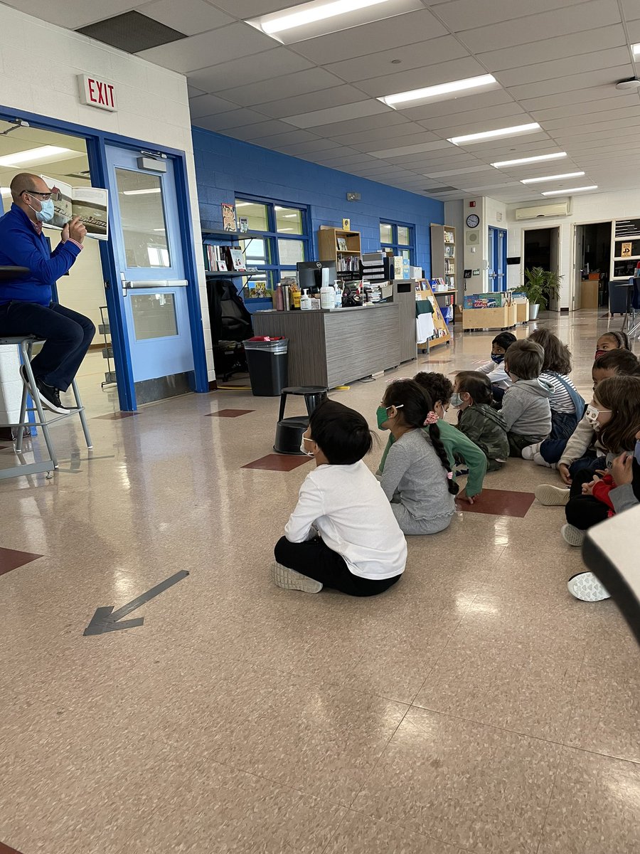Enjoying story time with <a href="/MsLangenfelds/">Miss Langenfelds</a> class and Mr. Monardo.