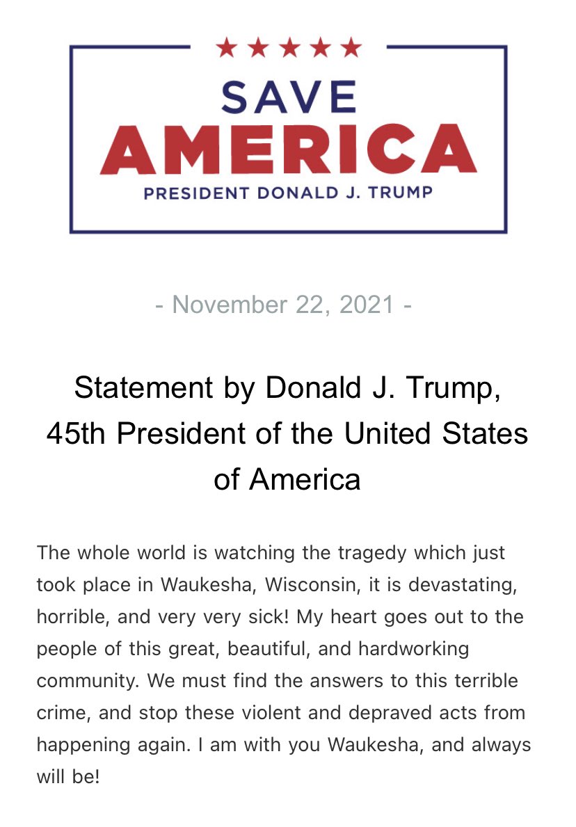 RSBNetwork's tweet photo. Statement by Donald J. Trump, 45th President of the United States of America https://t.co/gQY9oebDMs