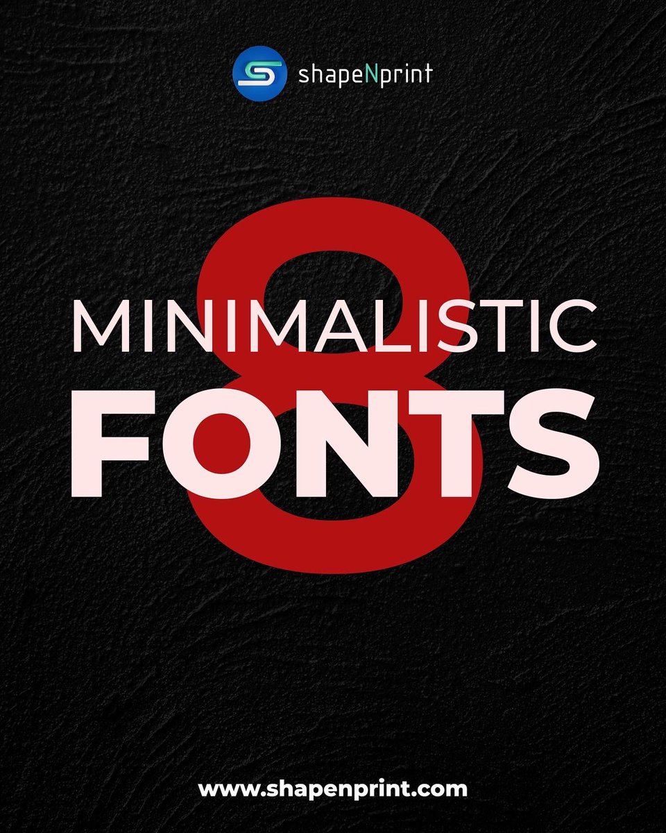 shapeNprint's tweet photo. Top 8 Fonts to use for your next Project 🔥
Here are the best minimalistic fonts that will help your graphic design to stand out 😎
Comment down if we miss any font 👇
#shapeNprint #fonts #graphictools #vectorsites #freesites #graphiccommunity #graphicdesigner #graphicdesign https://t.co/a5PxRhQgEx