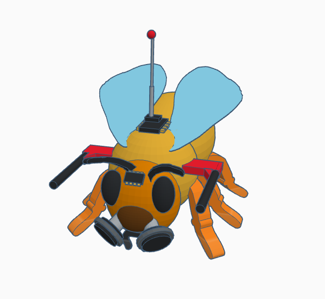 sus_concepts's tweet photo. Tinkercad model of how the technologically augmented bee of the future designed to protect itself looks like.

#DesignFromTheFuture #FictionalDesign #CriticalDesign https://t.co/1FpDWSjwYc