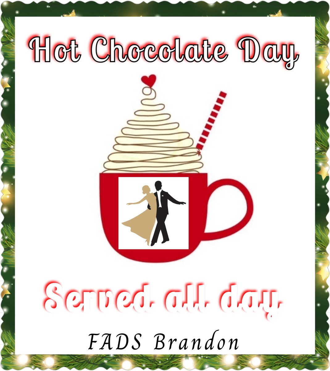 FADS_Brandon's tweet photo. We are open and serving Hot Chocolate all day! 
#festival #hotchocolate #fredastaire #fun #Holidays @FADS_Brandon https://t.co/7hrzumZNgW