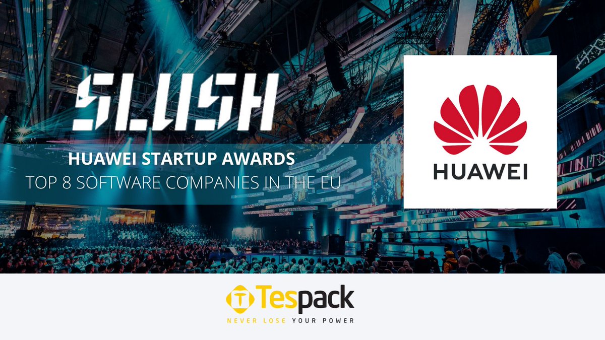 Tespack's tweet photo. Excited to announce that we've been selected as Top 8 Software Companies at the @Huawei Finland Startup Awards at @SlushHQ! ⚡

Congrats to all the other shortlisted companies! And see you all at #slush2021 next week.

Learn more 👇
https://t.co/XUuXSjOaxh

#FutureofEnergy #award https://t.co/eIcNM5W5YQ