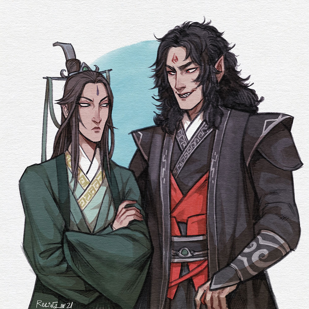 decided i should better draw them like this ❤️ I like Shen Jiu
