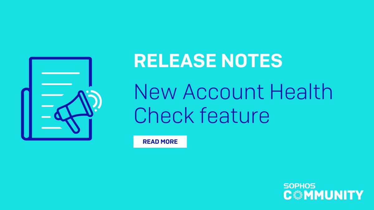 SophosSupport's tweet image. 🔔 The New Account Health Feature we&apos;re working on will help identify when Central accounts are configured in ways that reduce security.  We expect the first stage to go live before the end of November.

Learn more about it here: soph.so/0V61en #ReleaseNotification