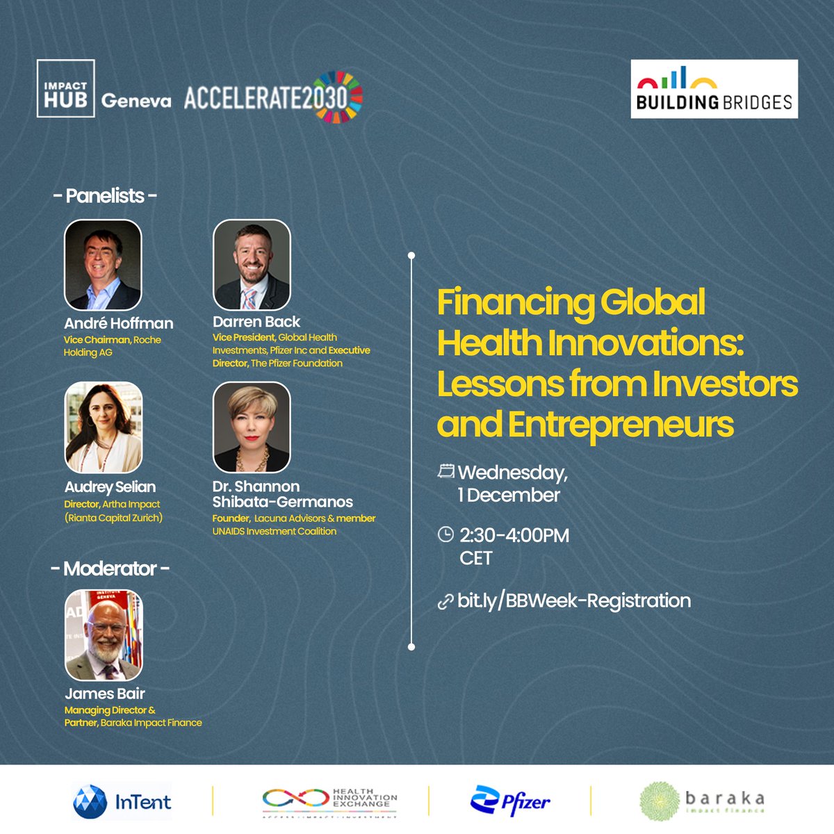 accelerate2030's tweet photo. Join us for an interactive conversation on 🔸“Financing Global Health Innovations: Lessons from Investors and Entrepreneurs”🔸 on 🗓 1 December at 14:30-16:00 CET /

To register: https://t.co/EY5tQRsqoY

#ImpactHubGeneva #Accelerate2030 #BuildingBridgesWeek https://t.co/fbqYXpwNDi